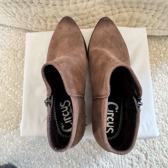 Circus Sam Edelman Holt Bootie 7.5 Brown Suede Studded Western Ankle Boot, NWOT - Picture 8 of 16